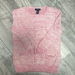 CHAPS: Pink and White Knitted Sweater, Size small
